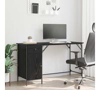 vidaXL Scrivania per computer Rovere Nero 131 x 48 x 75 cm