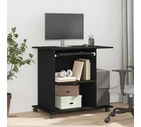 vidaXL Scrivania per computer Rovere Nero 80x50x75 cm in Legno Multistrato