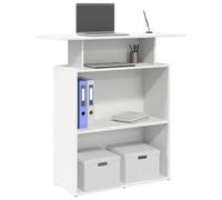 vidaXL Scrivania per Reception Bianca 100x40x104 cm in Legno Massello