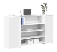 vidaXL Banco Reception Bianco 180x50x103,5 cm in Legno Multistrato, bancone Reception, bancone Reception Salone, bancone Reception Bar, Front Desk