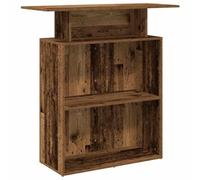 vidaXL scrivania reception legno antico 100x40x104 cm - versatile bancone in legno ingegnerizzato con pannelli alti, mensola per uso ufficio/clinica