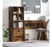 vidaXL Scrivania Rovere fumé 125,5 x 40 x 127 cm 2 pz