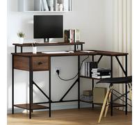 vidaXL Scrivania Rovere Marrone Legno ingegnerizzato