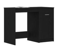 Scrivania moderna in rovere nero con cassetto - Postazione di lavoro interna elegante compatta 100 x 50 cm in legno ingegnerizzato perfetta per arredamenti da casa e gaming, tavolo rettangolare minim