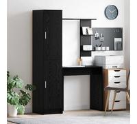 vidaXL Scrivania Rovere Nero 113.5 x 39 x 168 cm 2 pz
