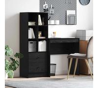 vidaXL Scrivania Rovere Nero 115,5 x 40 x 127 cm 2 pz