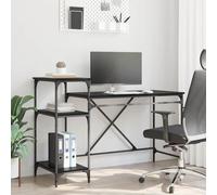 vidaXL Scrivania Rovere Nero 135 x 50 x 90 cm Legno multistrato