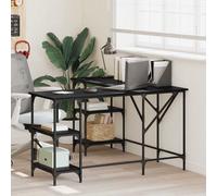 vidaXL Scrivania Rovere Nero 139 x 139 x 75 cm Legno multistrato