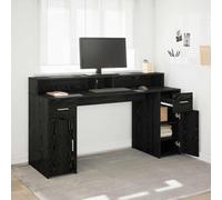 vidaXL Scrivania Rovere nero 160 x 55 x 91 cm Legno multistrato