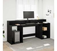 vidaXL Scrivania Rovere Nero 200x55x91 cm Legno ingegnerizzato
