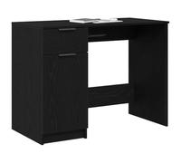 vidaXL Scrivania Moderna in Rovere Nero Tanto Spazio di archiviazione Finitura Elegante Design Compatto per Uso in Ufficio, Studio o Domestico Legno ingegnerizzato Facile da assemblare Postazione