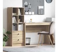 vidaXL Scrivania Rovere Sonoma 145,5 x 40 x 127 cm 2 pz
