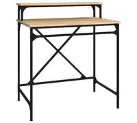 vidaXL Scrivania Rovere Sonoma 80x50x90 cm Legno Multistrato e Ferro