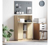 vidaXL Scrivania per computer Sonoma con scaffale, truciolato Rovere Sonoma 71,5 x 31,5 x 106,5 cm