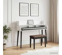 vidaXL Studio - Scrivania rettangolare moderna in legno, 110 x 40 x 19,5 cm, per produzione musicale e spazi creativi, design funzionale in legno