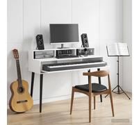 vidaXL Scrivania studio Bianco 130 x 42,5 x 36 cm Legno ingegnerizzato