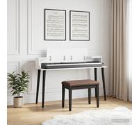vidaXL Scrivania da studio bianca, 152 x 36 x 19,5 cm, in legno ingegnerizzato, moderna, rettangolare, per musicisti, arredamento creativo per la produzione di spazi di lavoro, allestimento domestico