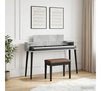 vidaXL Scrivania studio Grigio Cemento 130 x 36 x 19,5 cm
