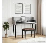 vidaXL Scrivania studio Grigio Cemento 130 x 40 x 19,5 cm