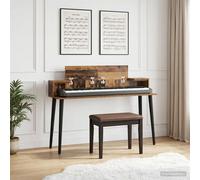 vidaXL Studio - Scrivania in legno antico, 152 x 36 x 19,5 cm, in legno costruito, moderno, rettangolare, per studio musicista, spazio di lavoro creativo, ideale per la casa