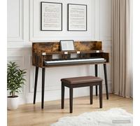 vidaXL Studio - Scrivania in legno di rovere affumicato, 110 x 40 x 19,5 cm, scrivania rettangolare moderna in legno di quercia affumicata, design funzionale in legno