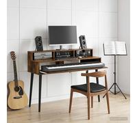 vidaXL Scrivania studio Rovere Fumo 130 x 42,5 x 36 cm