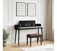 vidaXL Scrivania studio Rovere Nero 110 x 36 x 19,5 cm