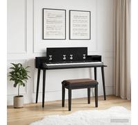 vidaXL Scrivania studio Rovere Nero 130 x 36 x 19,5 cm
