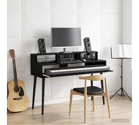 vidaXL Scrivania studio Rovere Nero 130 x 42,5 x 36 cm
