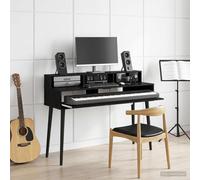vidaXL Scrivania studio Rovere Nero 152 x 42,5 x 36 cm