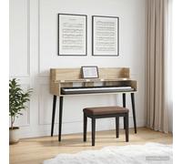 vidaXL Scrivania da studio Sonoma 110 x 40 x 19,5 cm, in legno ingegnerizzato, moderna, rettangolare, per produzione musicale, registrazione e spazi di lavoro creativi, design in legno ingegnerizzato