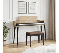 vidaXL Scrivania da studio Sonoma 130 x 36 x 19,5 cm in legno ingegnerizzato, moderna scrivania rettangolare per musicisti, arredamento creativo per la produzione di spazi di lavoro, allestimento