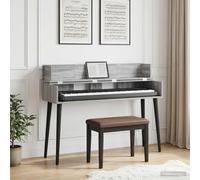 vidaXL Scrivania studio Sonoma grigio 130 x 40 x 19,5 cm