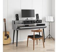 vidaXL Scrivania studio Sonoma grigio 130 x 42,5 x 36 cm