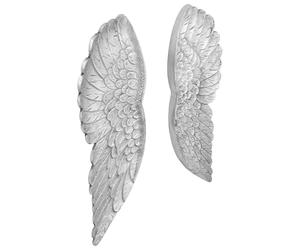 vidaXL Scultura con ali 2 pcs Argento 17 x 5 x 59 cm Alluminio