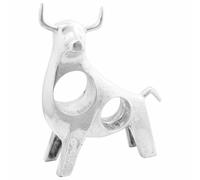 vidaXL Scultura di toro Argento 22 x 9.5 x 34 cm Alluminio