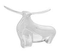 vidaXL Scultura di toro Argento 37 x 44 x 17 cm Alluminio