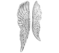 vidaXL Scultura Media di Ali d'Angelo Argento 91X31X5 cm Polystone Arte Decorativa per Soggiorno Moderno Decorazione da Parete Interna Arte degli Angeli Decorazione Sculpita Design Elegante delle al