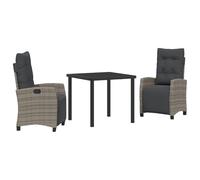 vidaXL Sdraie da Giardino reclinabili con Cuscini Grigi in Rattan PE. Hanno Lo Schienale Regolabile e Sono perfette per Due. Sono Ideali Come sedie da Pranzo o poltrone da Patio. Puoi adattarle Come