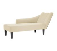 vidaXL Sdraio con Bracciolo Destro in Tessuto Crema, Divano Chaise Longue, Poltrona, Divano Soggiorno, Salotto, Divano Lounge, Poltrona