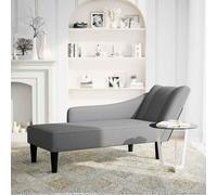 vidaXL Sdraio con bracciolo destro in tessuto grigio scuro