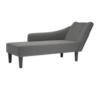 vidaXL Sdraio con Bracciolo Destro in Tessuto Grigio Scuro, divano chaise longue, poltrona, divano soggiorno, salotto, divano lounge, poltrona