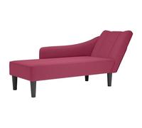 vidaXL Sdraio con Bracciolo Destro in Velluto Rosso Vino, Divano Chaise Longue, Poltrona, Divano Soggiorno, Salotto, Divano Lounge, Sedia Accento