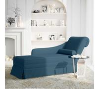 vidaXL Sdraio con Capezzale e Bracciolo Destro in Velluto Blu