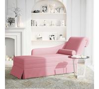 vidaXL Sdraio con Capezzale e Bracciolo Destro in Velluto Rosa