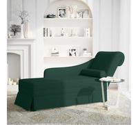 vidaXL Sdraio con Capezzale e Bracciolo Destro Verde Scuro in Velluto