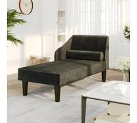 vidaXL Sdraio con Capezzale Nero in Velluto