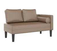 vidaXL Sdraio con Cuscini Cappuccino in Similpelle, divano letto, divano imbottito, seduta da soggiorno, dormeuse, seduta da salotto, divano 2 posti