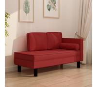 vidaXL Sdraio con Cuscini e Capezzale Rosso Vino in Similpelle