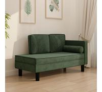 vidaXL Sdraio con Cuscini e Capezzale Verde Scuro in Velluto
